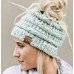 CC Messy Bun Ponytail Beanies 5 "Confetti Colors" To Choose From  eb-48601021